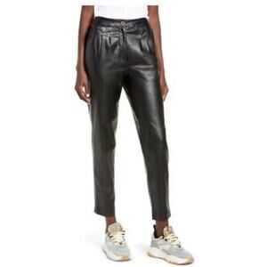 Blank NYC Faux Leather Pleated Trouser‎ Highwaist Ankle Pants sz 25/2 NWOT